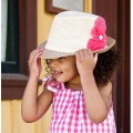 CeCe Fedora Fuchsia Flower and Gemstones RuffleButts 